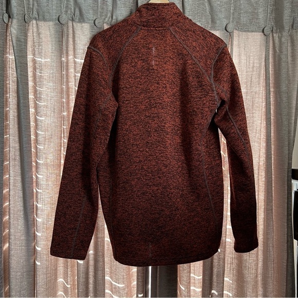 Eddie Bauer Burnt Orange Quarter Zip Fleece Lined Sweater Size Small - Picture 8 of 12